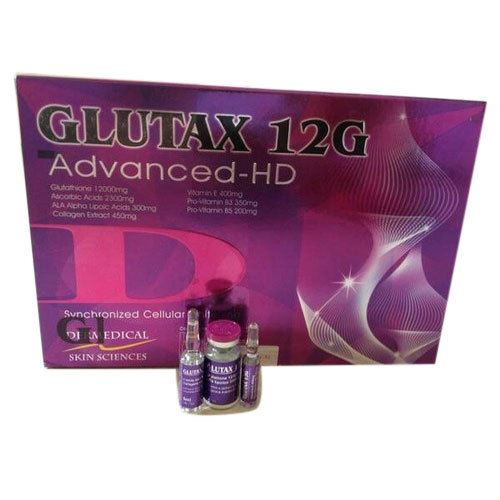GLUTAX 12G Advanced HD 6 Sessions Glutathione Skin Whitening Injection | Healthcare Beauty